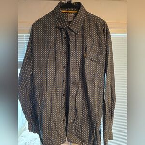 Cinch Navy and Gold Geometric Shirt